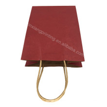 Promotional top quality kraft paper bag with handle 15*21*8cm